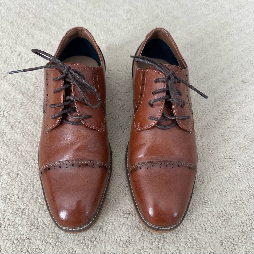 Kids Brown Lace-Up Dress Oxfords